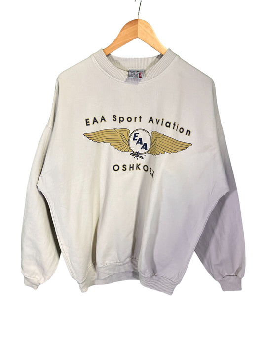 Vintage 90's Made in USA Oshkosh Aviation Oversized Sweater Size Medium