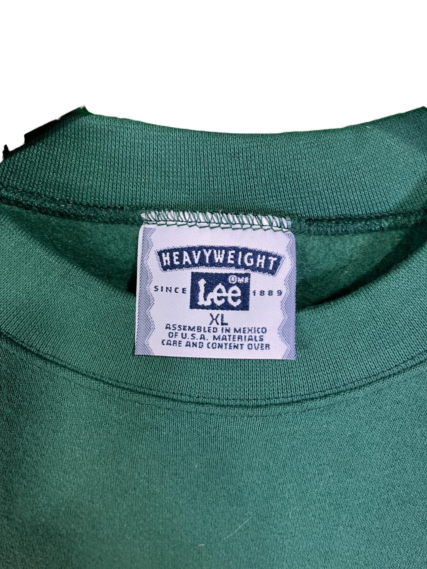 Vintage 90's Lee Heavyweight Blank Green Crewneck Sweater Size XL