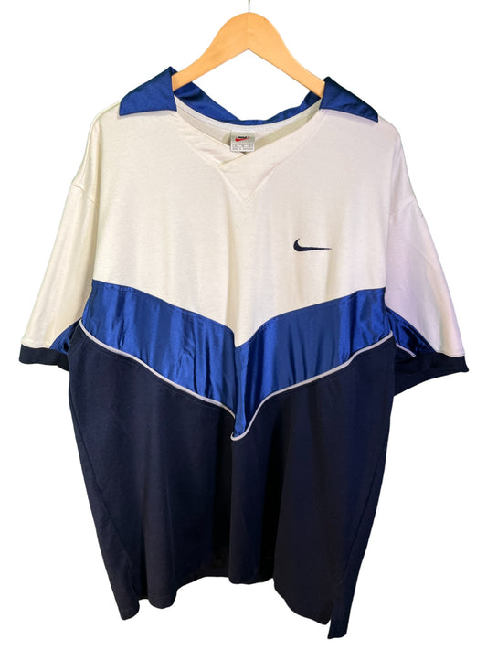 Vintage 90's Nike Basketball White Blue Shooting Warm Up Shirt Size XL