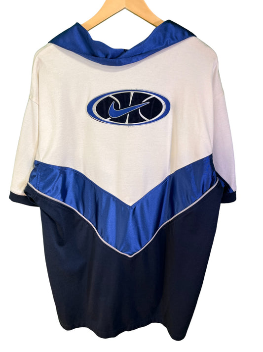Vintage 90's Nike Basketball White Blue Shooting Warm Up Shirt Size XL