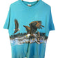 Vintage 90's Signal Eagle Nature All Over Print Graphic Tee Size Large
