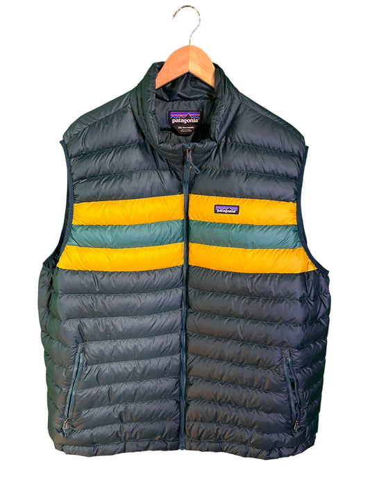 Patagonia Striped Down Zip Up Vest Size 3XL