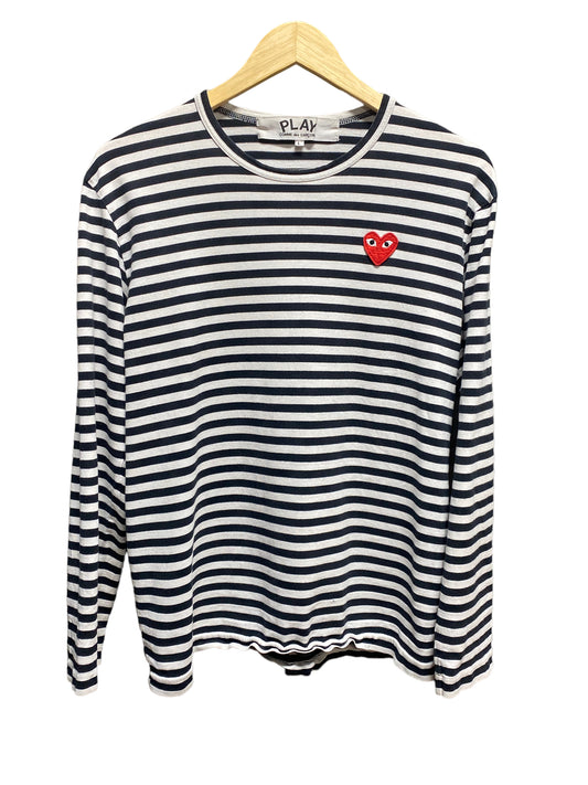 CDG Play Striped Long Sleeve Shirt Size Large