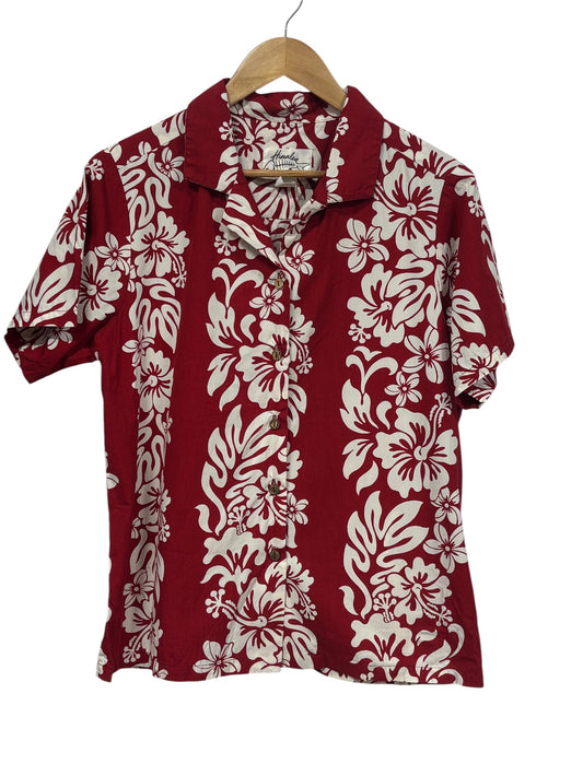 Vintage 80's Hawaiian Button Up Vacation Short Sleeve Shirt Size Large