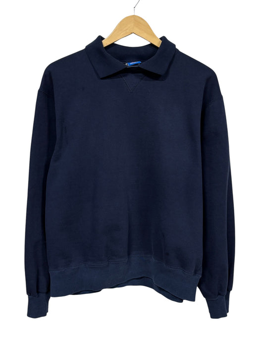 Vintage 90's Champion Made in USA Collared Navy Blue Sweater Size Large
