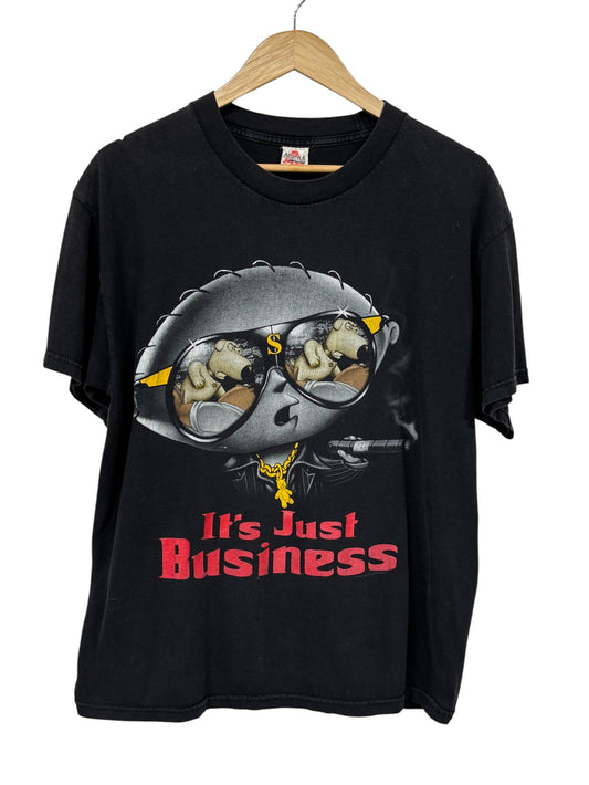 Vintage Y2K Stewie Griffin It's Just Business Family Guy Cartoon Tee Size Large