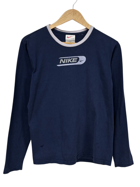 Vintage 90's Nike Center Logo Long Sleeve Ringer Shirt Size Medium