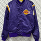 Vintage 90's Starter Los Angeles Lakers Satin Bomber Jacket Size Large