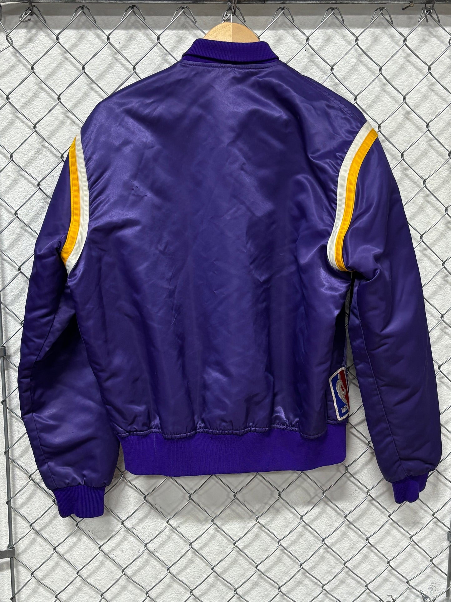 Vintage 90's Starter Los Angeles Lakers Satin Bomber Jacket Size Large