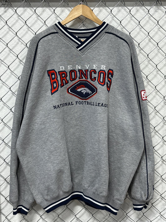 Vintage Y2K Denver Broncos NFL Logo Grey Sweater Size XXL