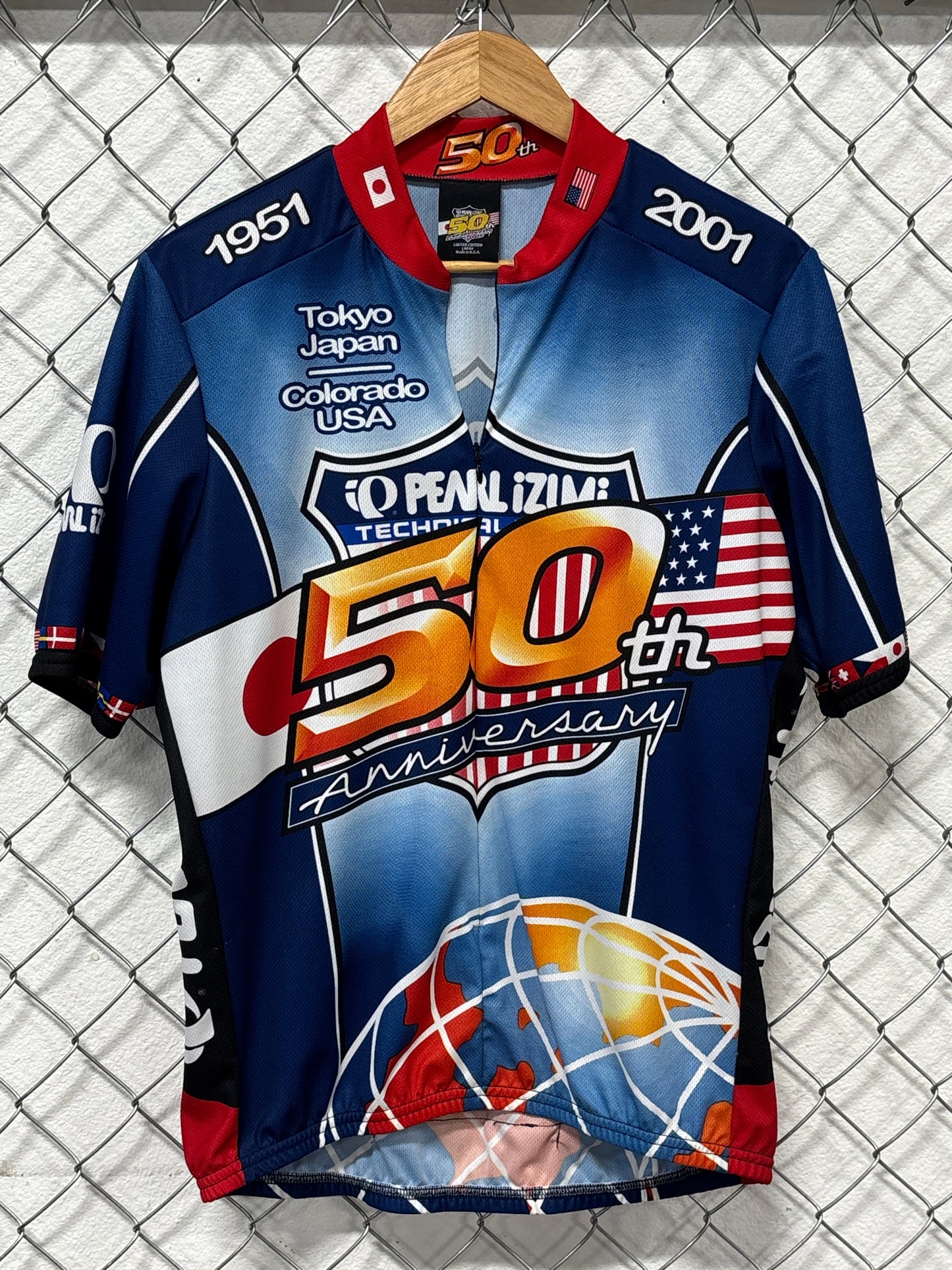 Vintage 50th Anniversary Pearl Izumi Cycling Shirt Size Large