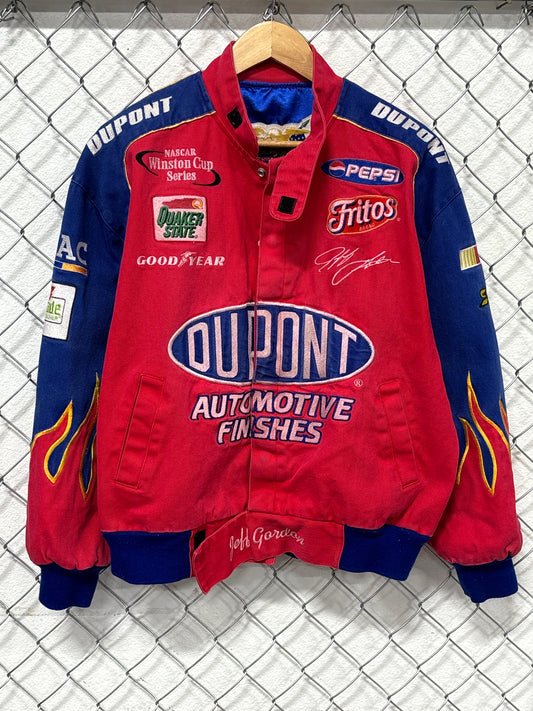 Vintage 90's Jeff Hamilton Jeff Gordon NASCAR Faded Racing Jacket Size XL