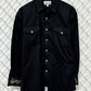 Pan Handle Slim Western Pearl Snap Black Button Up Shirt Size Medium