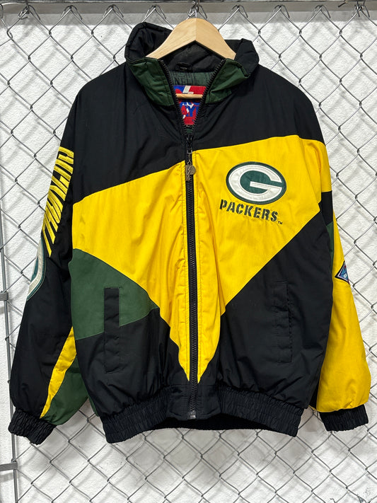 Vintage 90's Pro Player Green Bay Packers Puffer Jacket Size Large