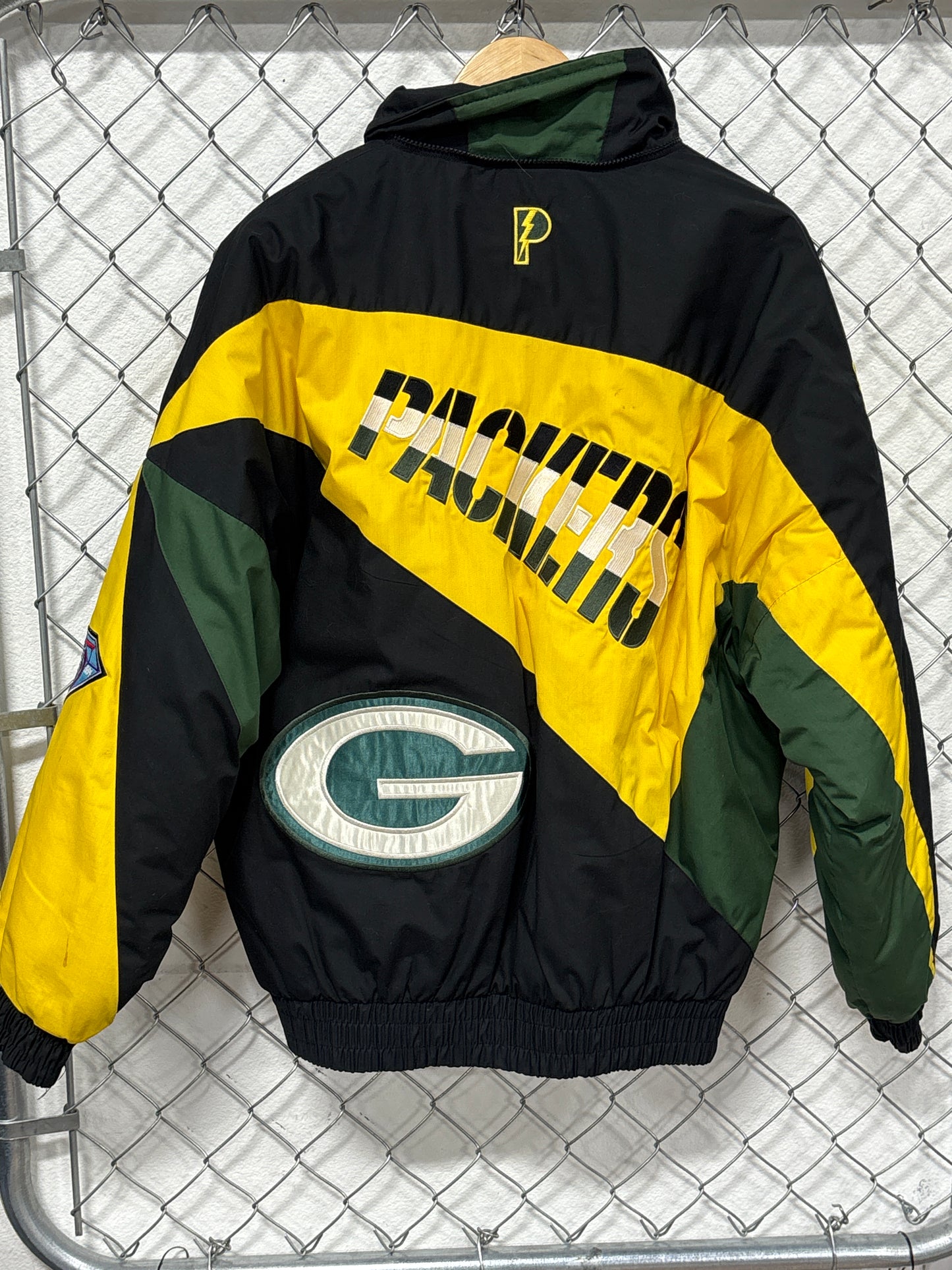 Vintage 90's Pro Player Green Bay Packers Puffer Jacket Size Large
