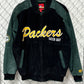 Vintage Y2K Green Bay Packers NFL Suede Bomber Jacket Size Large