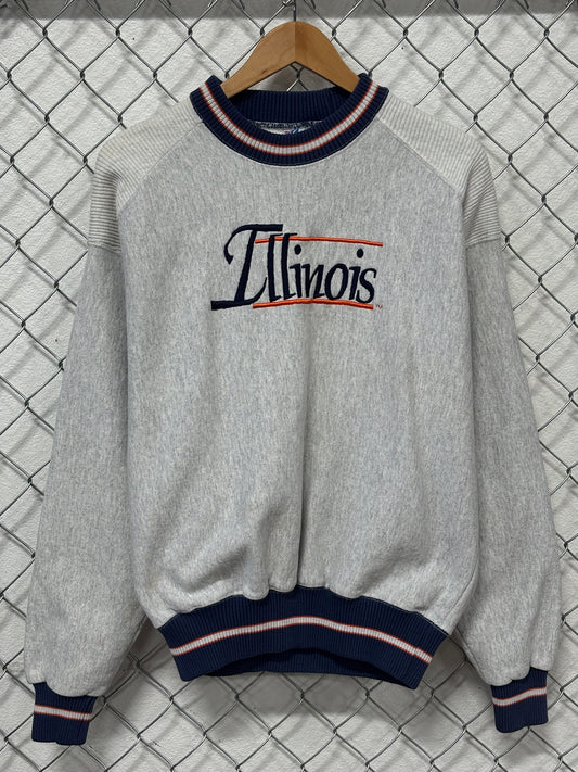 Vintage 90's The Game Illinois Illini Collegiate Heavy Sweater Size Large