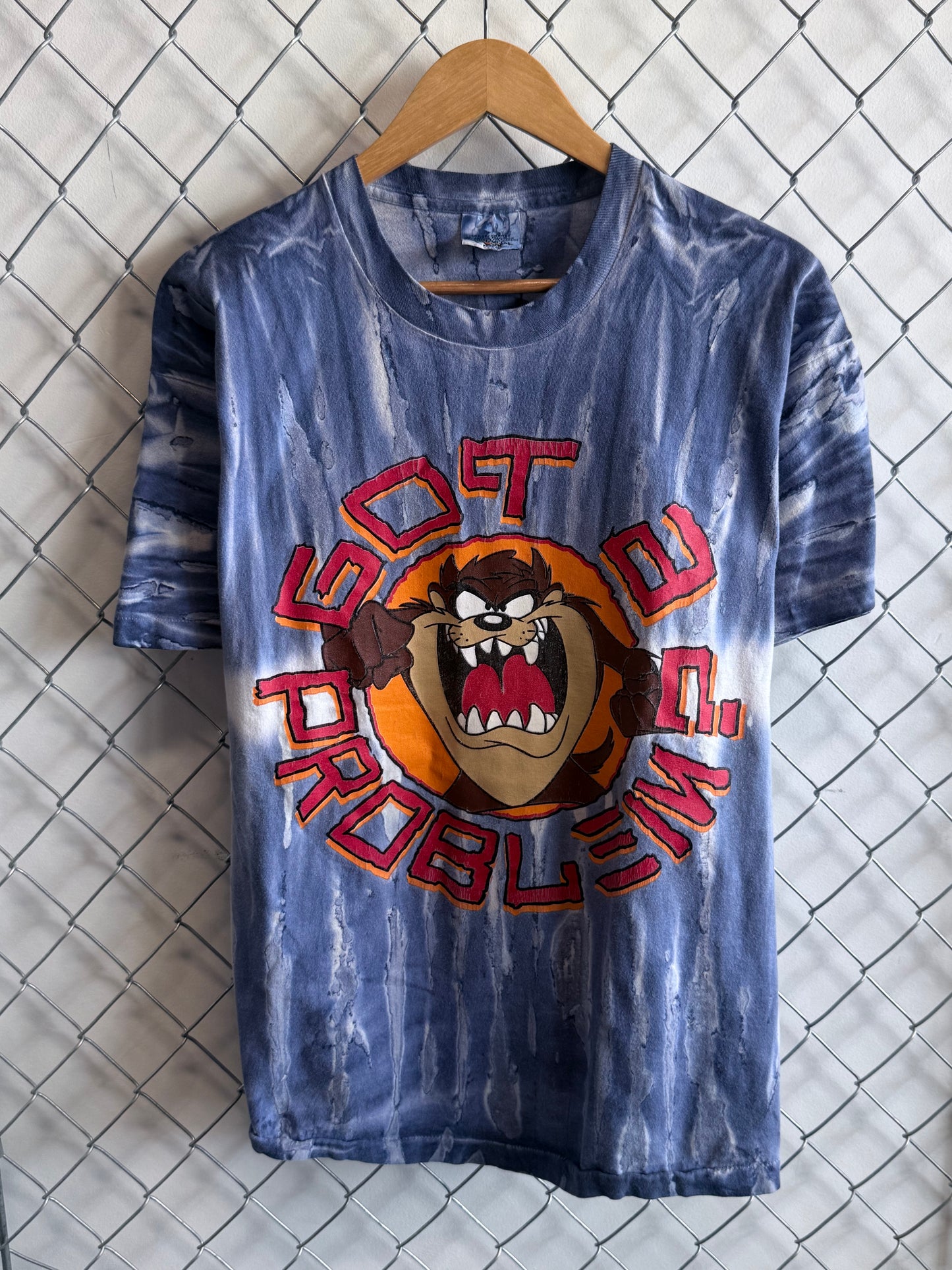 Vintage 90's Taz Looney Tunes Got a Problem Cartoon Tee Size Large