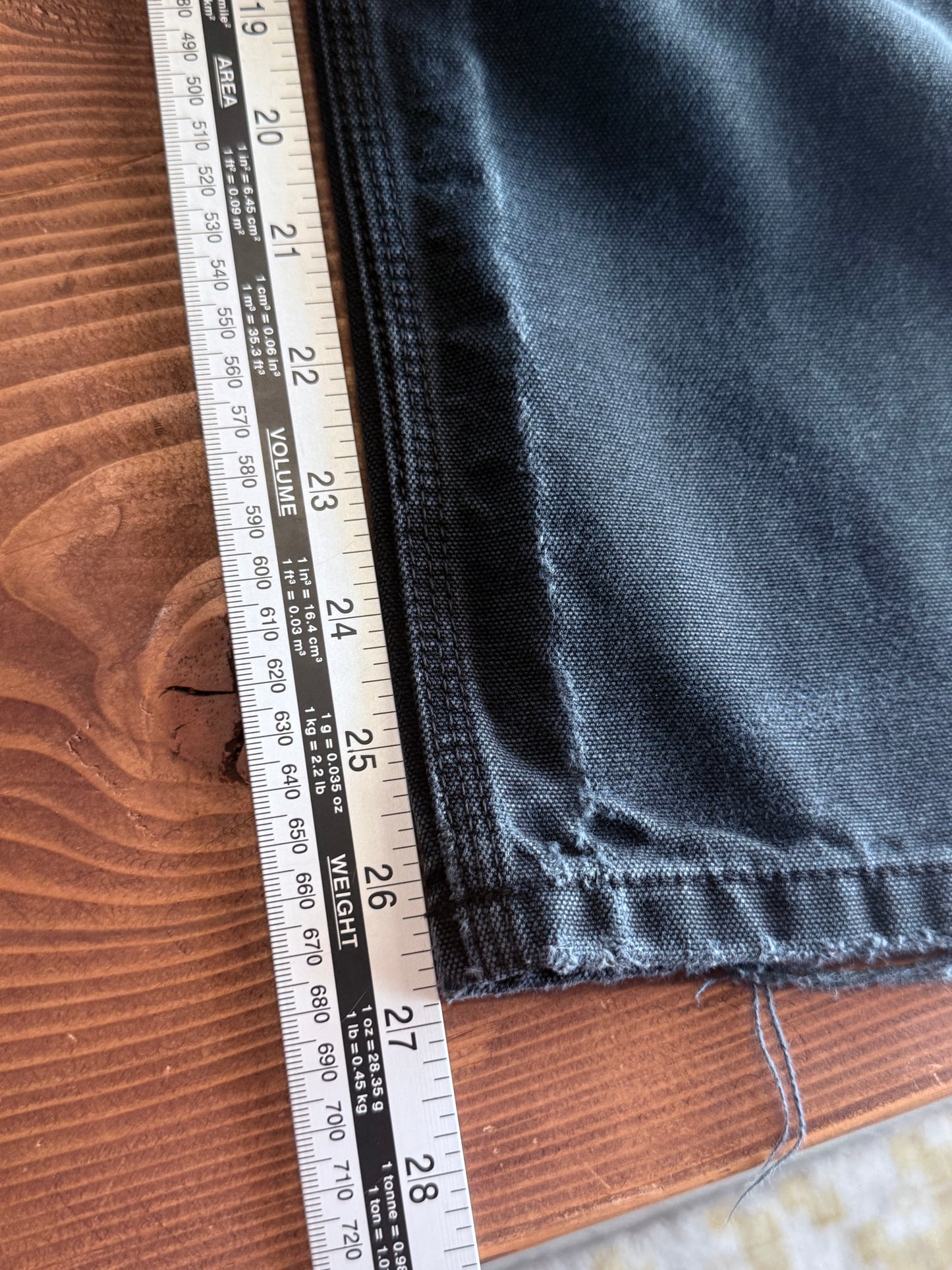 Vintage Carhartt Black Faded Double Knee Carpenter Pants Size 28x27