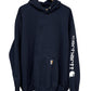 Carhartt Classic Logo Navy Blue Hoodie Size XL