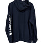 Carhartt Classic Logo Navy Blue Hoodie Size XL