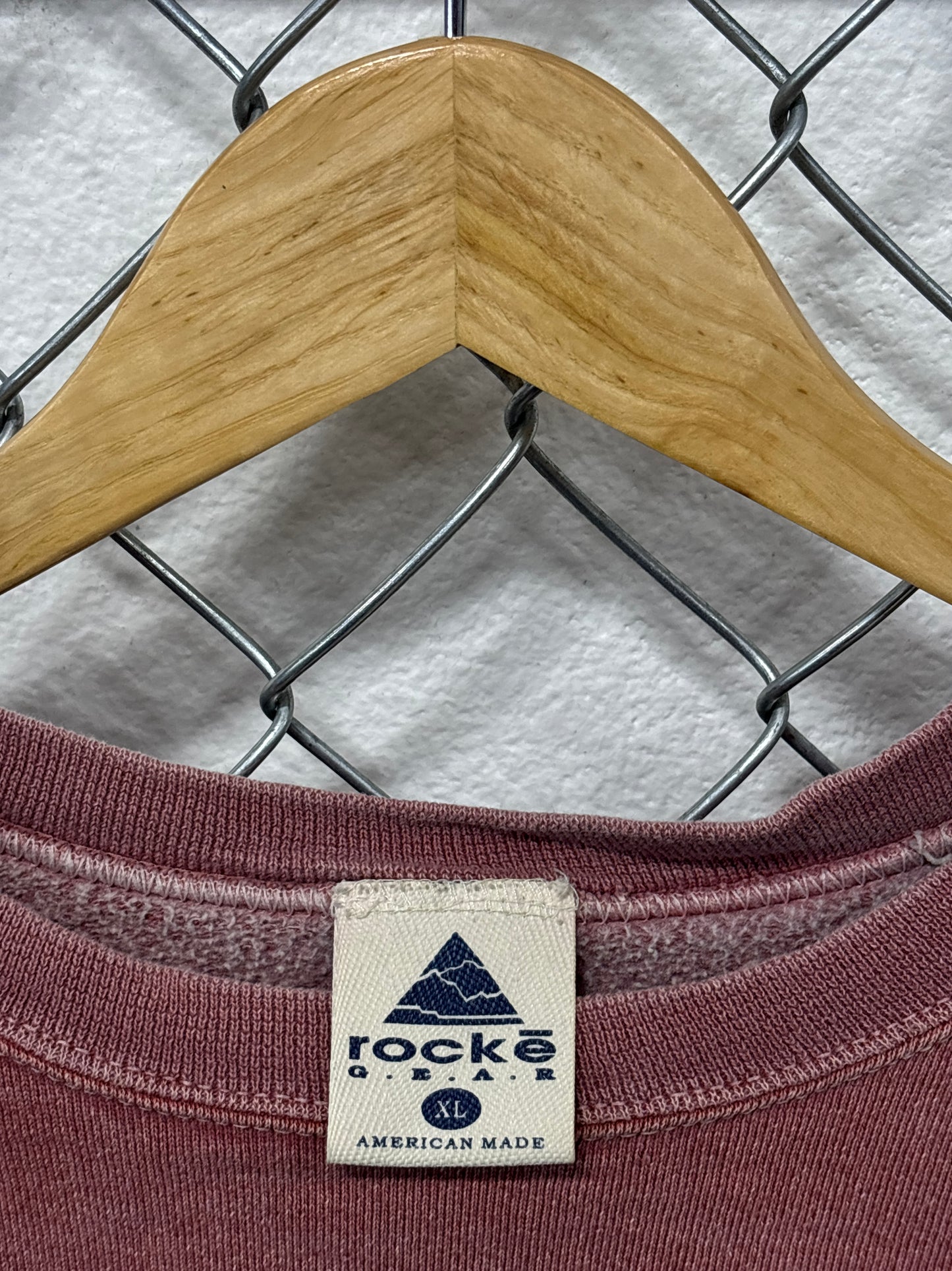 Vintage 90's Rocke Gear Overdyed Red Crewneck Sweater Size XL