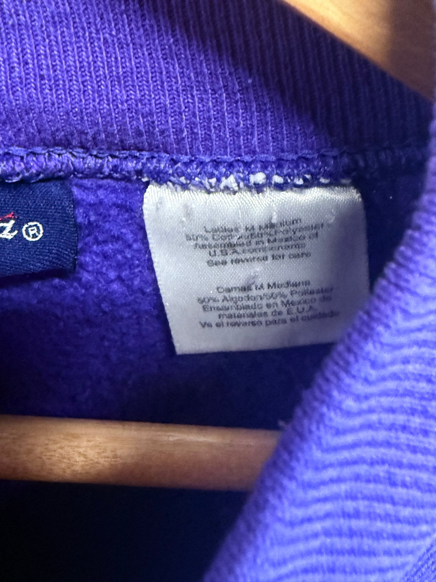 Vintage Catalina Women's Purple Cropped Crewneck Sweater Size Medium