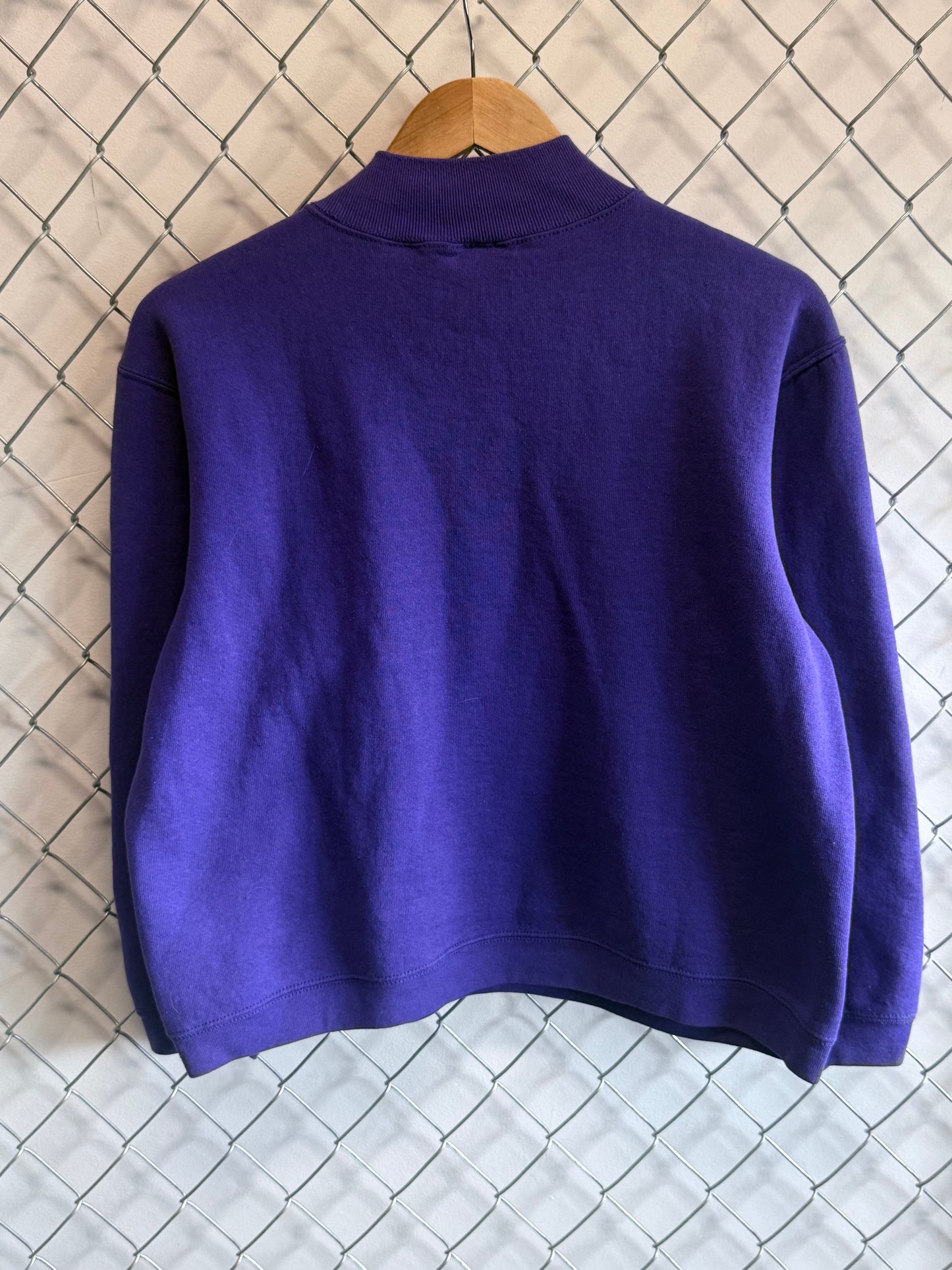 Vintage Catalina Women's Purple Cropped Crewneck Sweater Size Medium