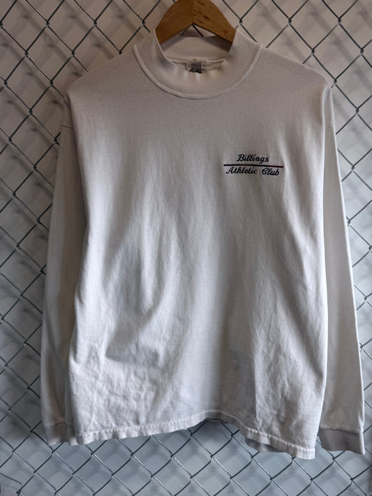 Vintage 90's Billings Athletic Club White Long Sleeve Shirt Size Large
