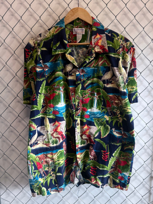 Vintage 90's Hawaiian Tropical Vacation Short Sleeve Shirt Size XL