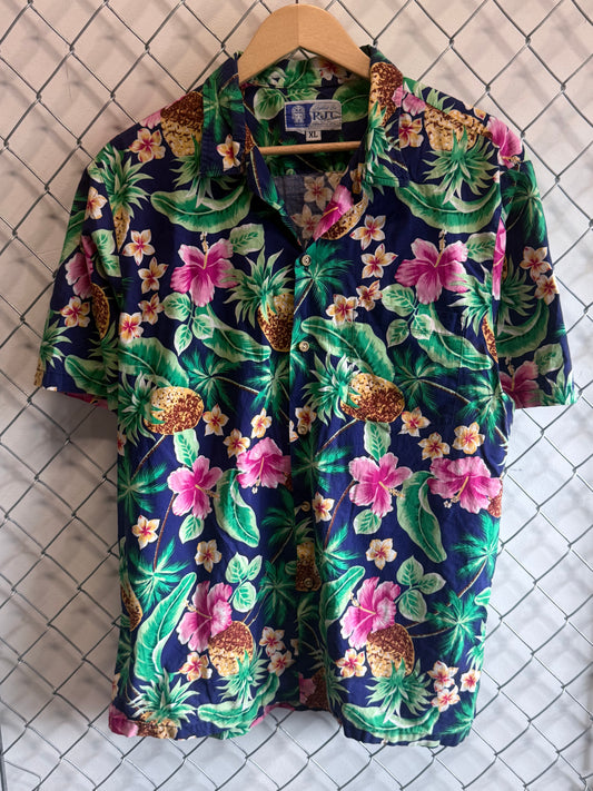 Vintage 90's Hawaiian Tropical Vacation Short Sleeve Shirt Size XL