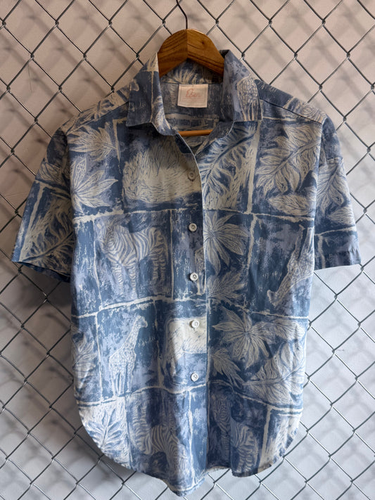 Vintage 90's Hawaiian Tropical Vacation Short Sleeve Shirt Size Large