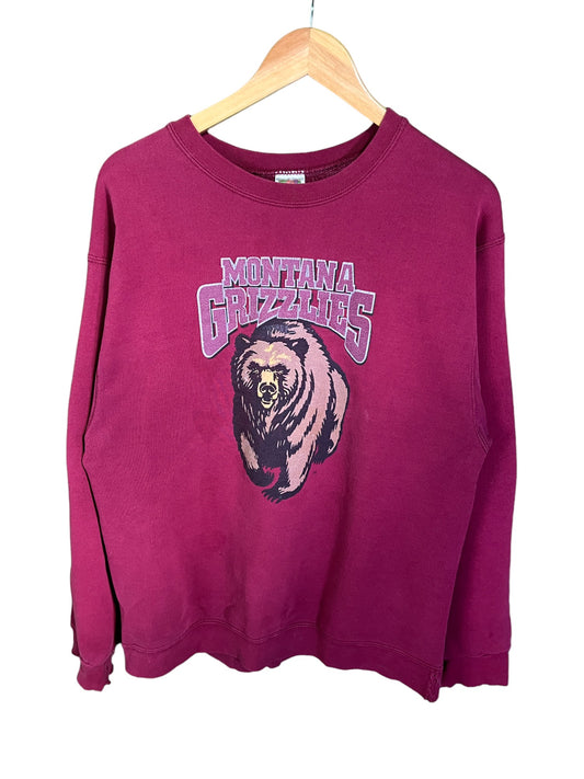 Vintage 90's Fruit of the Loom Montana Grizzlies Graphic Crewneck Size Large