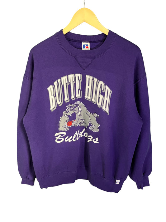 Vintage 90's Russell Athletic Butte High Bulldogs Crewneck Sweater Size Large