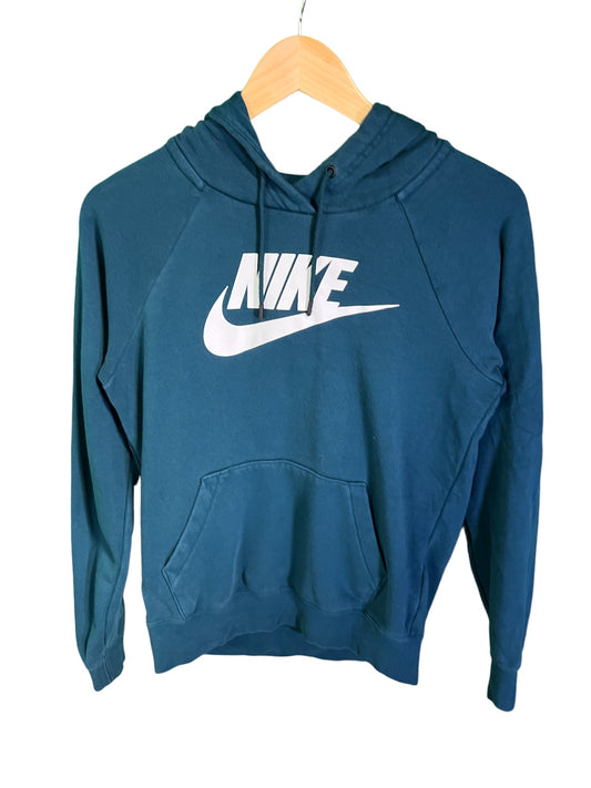 Nike Classic Futura Logo Blue Pullover Hoodie Size XS