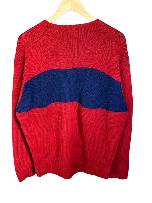 Vintage Polo Ralph Lauren Striped Lambs Wool Crewneck Sweater Size XL