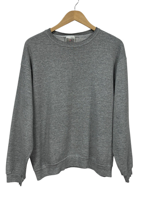 Vintage 90's Fruit of the Loom Heavyweight Blank Grey Sweater Size Large