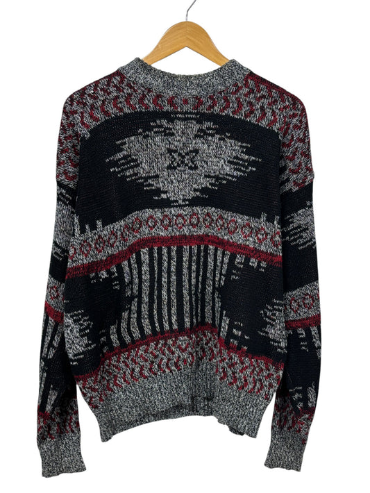 Vintage 90's Sostanza Fashion Police Knit Acrylic Sweater Size Large