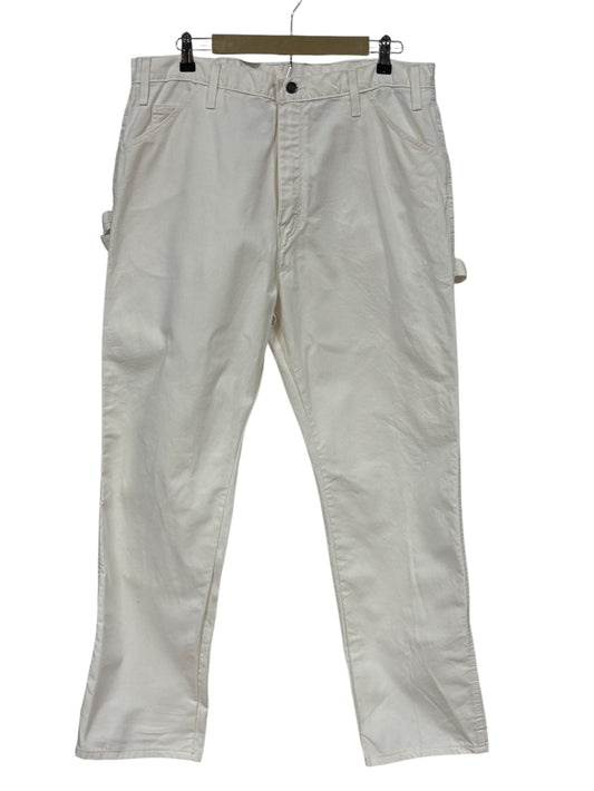 Vintage Dickies White Carpenter Painter Pants Size 37x31