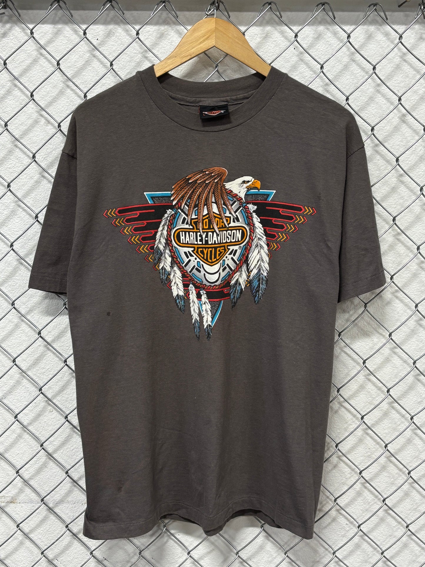 Vintage 90's Harley Davidson Indianapolis Biker Graphic Tee Size Large