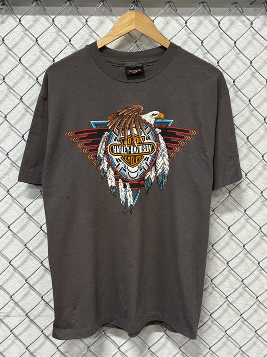Vintage 90's Harley Davidson Indianapolis Biker Graphic Tee Size Large