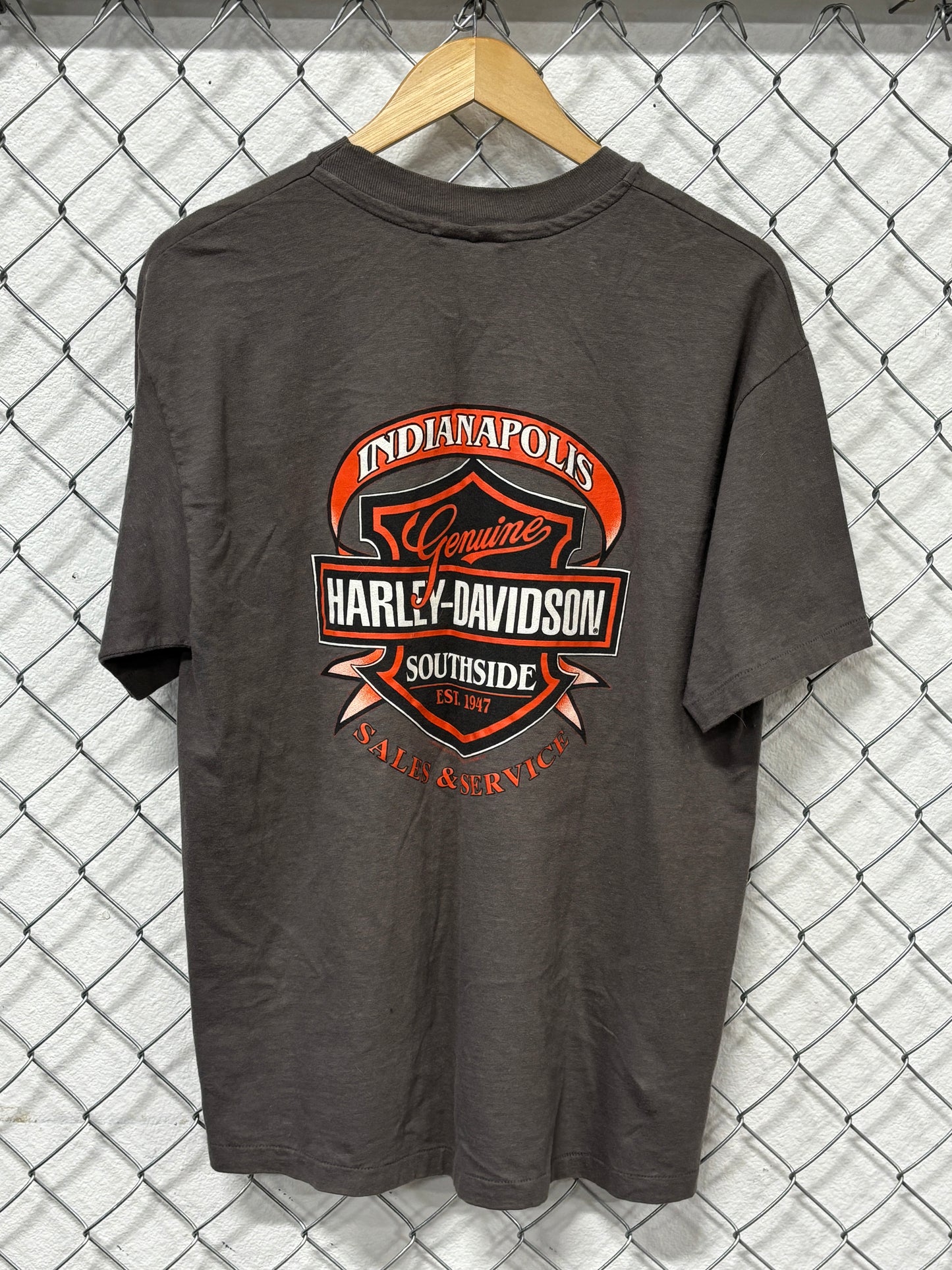Vintage 90's Harley Davidson Indianapolis Biker Graphic Tee Size Large