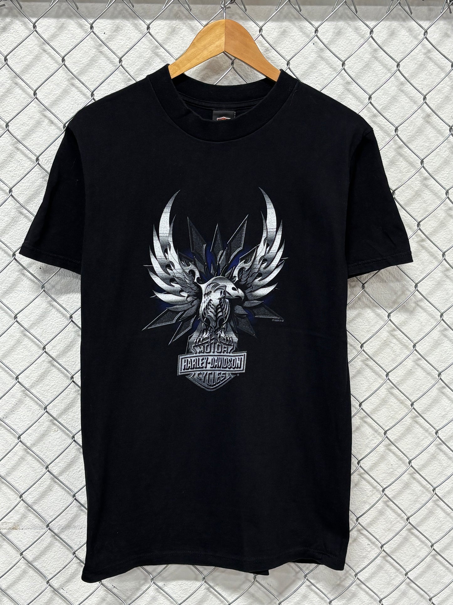 Vintage 90's Harley Davidson Chrome Eagle Biker Graphic Tee Size Medium