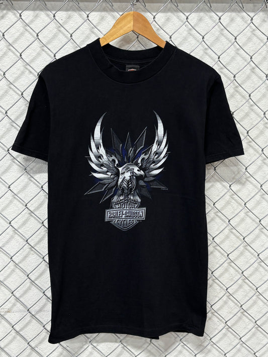 Vintage 90's Harley Davidson Chrome Eagle Biker Graphic Tee Size Medium