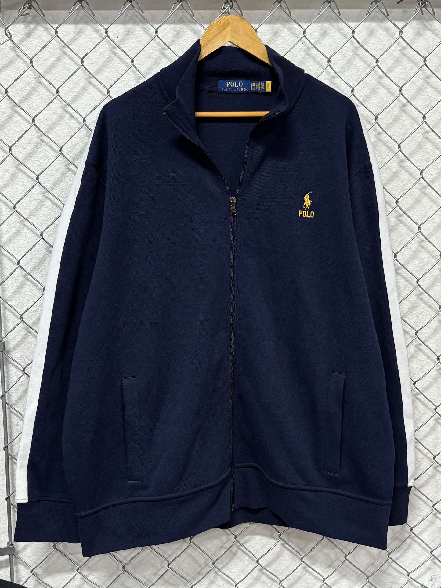 Polo Ralph Lauren Navy Blue Double Knit Track Suit Jacket Pants Size XXL