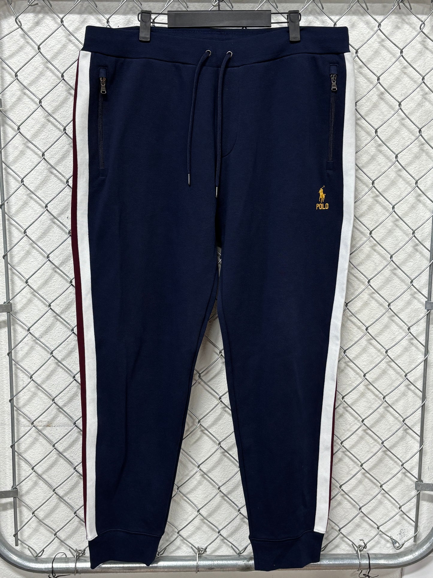 Polo Ralph Lauren Navy Blue Double Knit Track Suit Jacket Pants Size XXL