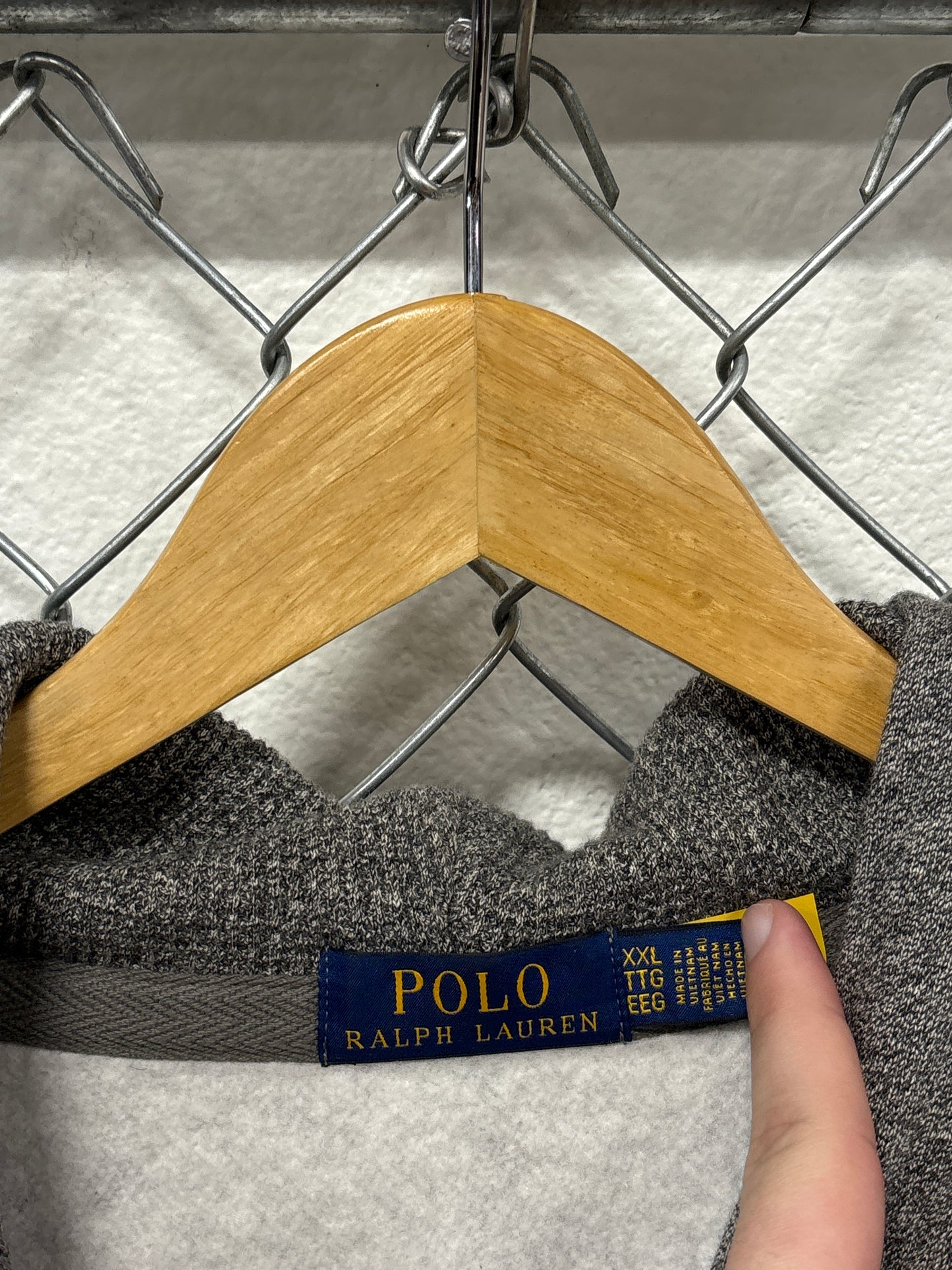 Polo Ralph Lauren Heather Grey Classic Logo Zip Up Hoodie Size XXL