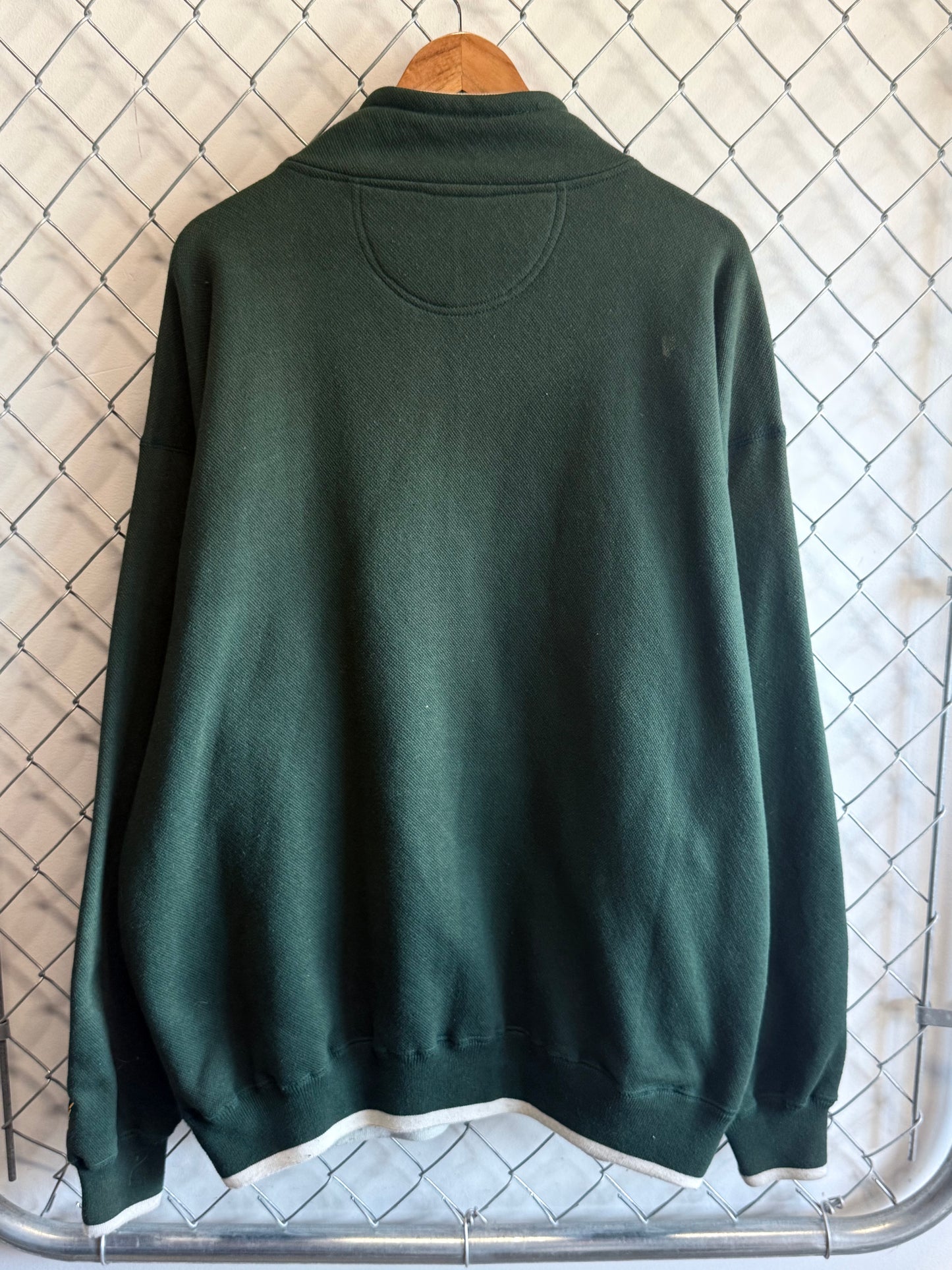 Vintage Pro Player Green Bay Packers Quarter Zip Fleece Sweater Size XL