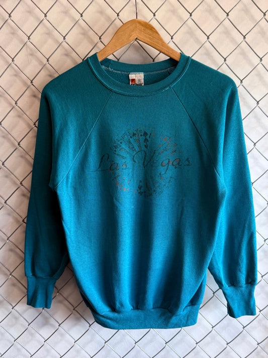 Vintage 80's Las Vegas Faded Deck of Cards Sweater Size Medium