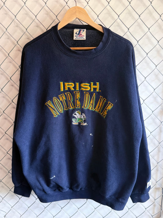 Vintage 90's Logo Athletic Notre Dame Fishing Irish Sweater Size XL